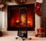 Kingson Pcs Fireplace Tools Set Handcrafted Holder 9.8X30.5INCH, Black. Fixed Price $64.70.
