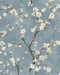 Fvlow Blue Blossoming Branches Floral Wallpaper Peel And Stick 17.4" X 118" B.... Fixed Price $27.76.