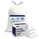 Plasticplace 8 Gallon Trash Bags, White, 0.7 Mil, 200 Count. Fixed Price $23.49.