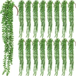 Janinka 16 Pcs Artificial Succulents Bulk Hanging 24 Inches, Fresh Style. Fixed Price $52.95.