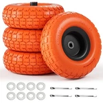 Upgraded 4.10 3.50-4 And Wheel, Inch Flat Free Tires Pa. Fixed Price $84.20.