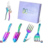 Rainbow Gardening Tool Set - Shovel, Pruning Shears, Hand Fork 5 Pieces. Fixed Price $53.30.