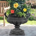 Mpg Urn Planter Large Cast Stone Handles Classic Indoor Outdoor Aged Charcoal. Fixed Price $265.81.