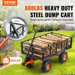 Garden Dump Cart 880LB Capacity, Heavy Duty Metal Wagon W/ 10IN Wheels. Fixed Price $202.99.