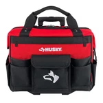 Husky 18IN Rolling Tool Bag Pocket Heavy-duty Telescoping Handle Wheels Red. Fixed Price $113.00.