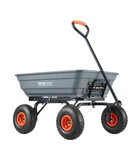 Vevor Poly Garden Dump Heavy-duty Yard Carts And Wagons 4 Cu.ft 600 Lbs. Fixed Price $105.90.