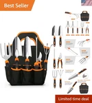 Heavy Duty Gardening Tool Set With Non-slip Grip & Storage Tote For Women. Fixed Price $44.99.