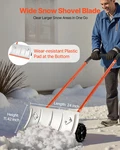 Snow Pusher Shovel With Wheels, Portable Removal Tool For Driveway Garden. Fixed Price $59.27.