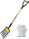 Garden Fork 4-TINE Spading Digging Pitch 45IN Forged Steel Y-grip Wood Handel-re. Fixed Price $37.55.