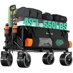 Sunnyfeel 49IN Foldable Heavy Duty Wagon Cart 550LB Capacity W/ Wheels & Brakes. Fixed Price $118.81.