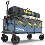 Haul 660LBS Easily - 48IN Collapsible Garden Wagon With All Terrain Wheels. Fixed Price $209.99.