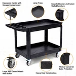 Garvee Utility Cart 550LBS 2-TIER Swivel Wheels Brakes Warehouse Garage. Fixed Price $77.39.