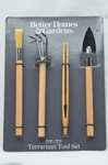 Better Homes & Gardens Terrarium Tool Set Wood Metal Rake Shovel Brush Tweezers. Fixed Price $7.00.