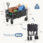 Dumos Collapsible Folding Wagon Cart, 360LBS Capacity, All-terrain Wheels, Black. Fixed Price $52.98.