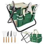 Gardenhome 7-PIECE Green Gardening Tool Set Stainless 3, And White. Fixed Price $62.99.