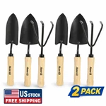 2PK Anvil Wood Handle Garden Tool Set 3-PIECE Trowel Transplanter Cultivator. Fixed Price $26.06.