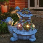 Large Turtle Solar Garden Outdoor Statues With Succulent And 6 Led Lights,out.... Fixed Price $43.12.