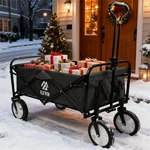 Elevon All-terrain Foldable Utility Wagon Cart With 150LB Winter, Black. Fixed Price $90.91.