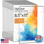 Digdozer 12 Pcs Acrylic Sign Holder 8.5X11 Vertical Wall Mount Frame No Yellowin. Fixed Price $64.06.