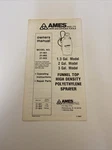 Ames Lawn And Garden Tools - Funnel Top High Density Polyethylene Sprayer Manual. Fixed Price $16.00.