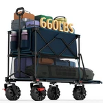 Foldable Wagon 660LB Double Decker Heavy Duty Gray PR-TR-21823-BRAKE Portal Cart. Fixed Price $209.99.
