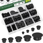 200PCS 9 Sizes Nylon Plastic Hole Plugs 1/5" 1/4" 5/16" 3/8" 1/2" 5/8" Black. Fixed Price $14.39.