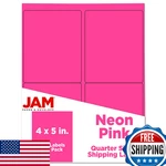 Jam Paper Neon Pink 4X5 Quarter Page Shipping Address Labels 120 Pack. Fixed Price $32.38.