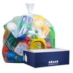 Plasticplace 32-33 Gallon Trash Bags, Clear, 1.2 Mil, 100 Count. Fixed Price $31.99.