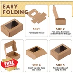 Zonon 60 Pcs Kraft Soap Boxes With Window Bakery Candy Gift Packaging 3.7". Fixed Price $34.99.