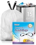 Teivio 15 Gal Tall Kitchen Trash Bags 120 Count Drawstring Plastic Garbage. Fixed Price $42.48.