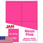 Jam Paper Neon Pink Shipping Address Labels, 4X5 Quarter Page, 120 Pack. Fixed Price $29.98.