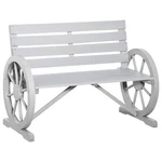 Outsunny 41" Wooden Wagon Wheel Bench Rustic Outdoor Patio Weather Resistance. Fixed Price $128.06.
