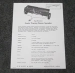 Vintage Scotts Tractor Drawn Spreader #100T-4 Spec Sheet. Fixed Price $8.99.