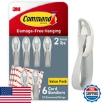 Command Cord Bundlers, Plastic, Damage-free Hanging Organizer, 6 Gray & 12 Strip. Fixed Price $24.70.
