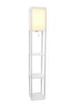 Simple Designs 63" Etagere Floor Lamp Organizer Storage Shelf With Linen Shade. Fixed Price $25.99.