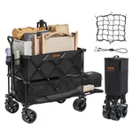 Foldable Double Decker Wagon, 400L Collapsible Cart With All-terrain Wheel. Fixed Price $262.48.