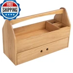 Kings County Tools Box 22" Wooden Caddy Organizer Handle Drawer Craft. Fixed Price $122.44.