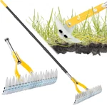 Rake For Lawn With 74INCH Handle, 15 Dethatcher Grass To Cl. Fixed Price $72.99.