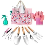 9-PIECE Gardening Tools Set Heavy-duty Stainless Steel Kit With Pink Storage B. Fixed Price $59.48.