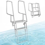 Vevor Flip-up Dock Ladder 4-STEP Heavy-duty Aluminum Alloy Pontoon Angled. Fixed Price $159.99.