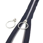 Leekayer Metallic Nylon Coil Zippers By The 5#, 01A-NAVY Black-silver. Fixed Price $21.59.
