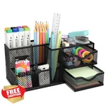 Reeplan Mesh Desk Organizer Black Pen Holder 2 Drawers. Fixed Price $27.99.