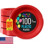 Red Plastic Plates 7" - Heavy Duty Disposable Party Supplies (100 Pack). Fixed Price $28.34.