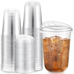 Baderke 50X 16OZ Clear Plastic Cups W/ Sip Lids Coffee & Smoothie Disposable. Fixed Price $36.28.