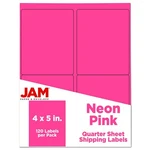 Jam Paper 4X5 Neon Pink Quarter Page Shipping Address Labels 120-PACK. Fixed Price $31.98.