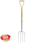 Berryandbird 4-TINE Digging Fork, 43.9" Steel, D-grip Handle. Fixed Price $97.99.