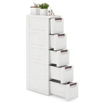 Gymax 5-DRAWER Narrow Rolling Storage Cabinet W/ Pull Handles Built-in. Fixed Price $106.99.