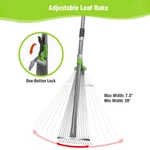 Workpro Adjustable Metal Garden Rake Collapsible & Telescopic Long Handle 32-63". Fixed Price $19.99.