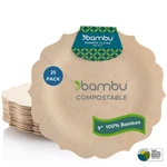Bambu Pack 25-9 Inch Disposable Bamboo Plates Fancy, Biodegradable Eco Fri.... Fixed Price $51.52.