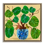Stupell Industries Potted Plant Birds Perched Brown Framed Floater Canvas Wall. Fixed Price $132.90.